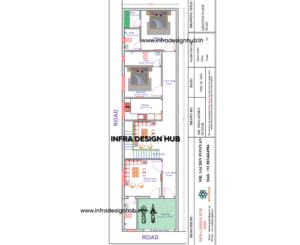 18.5x73 house plans, 1400 sq ft house plan