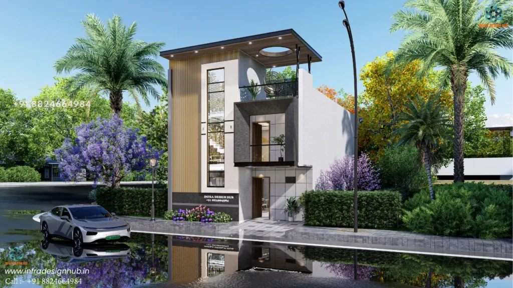 3D house elevation design – modern front elevation & exterior architectural views