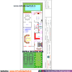 33x108 sqft floor plan with multi-floor house design featuring different BHK layouts on each floor