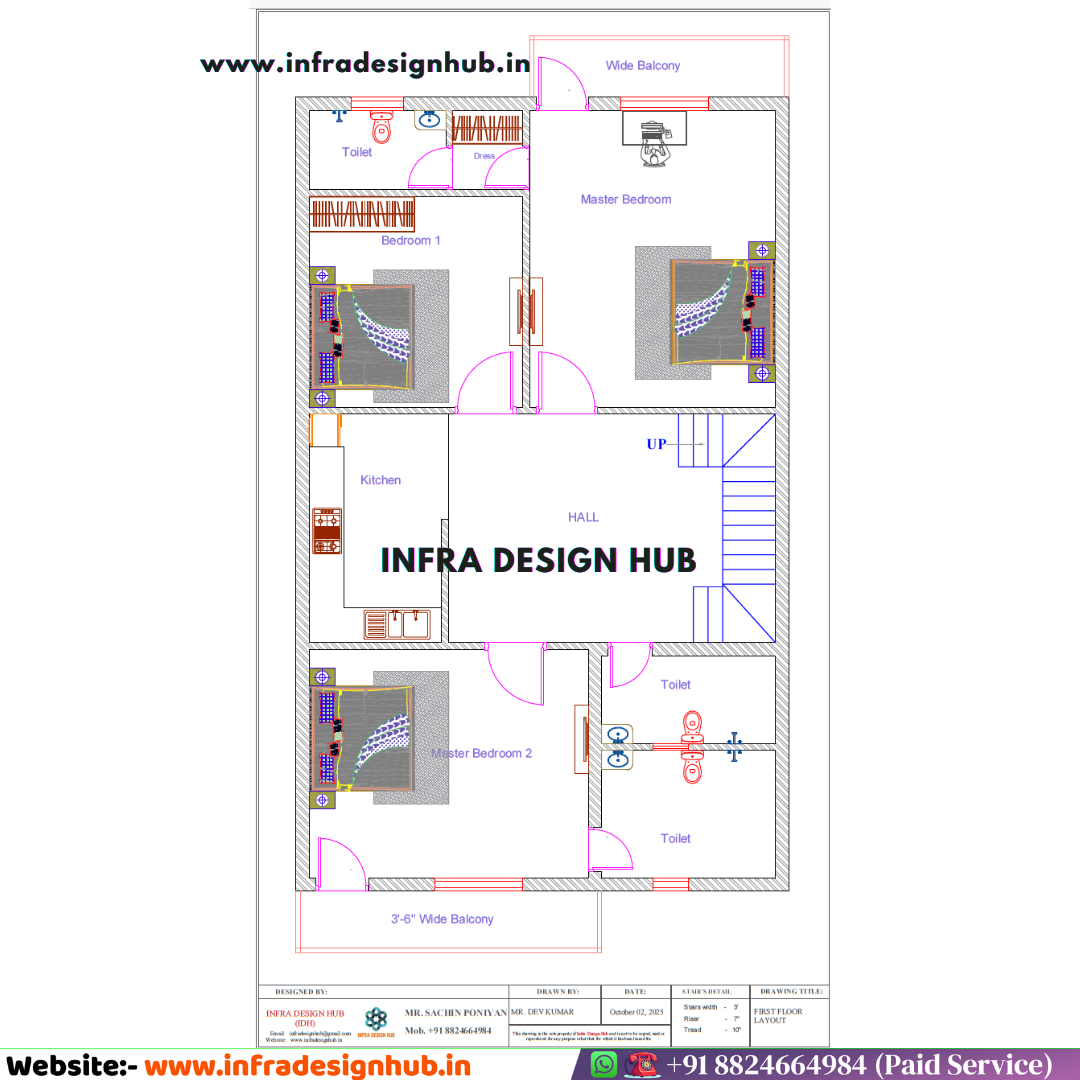 28x58 sqft residential house design with floor plan and elevation by Infra Design Hub