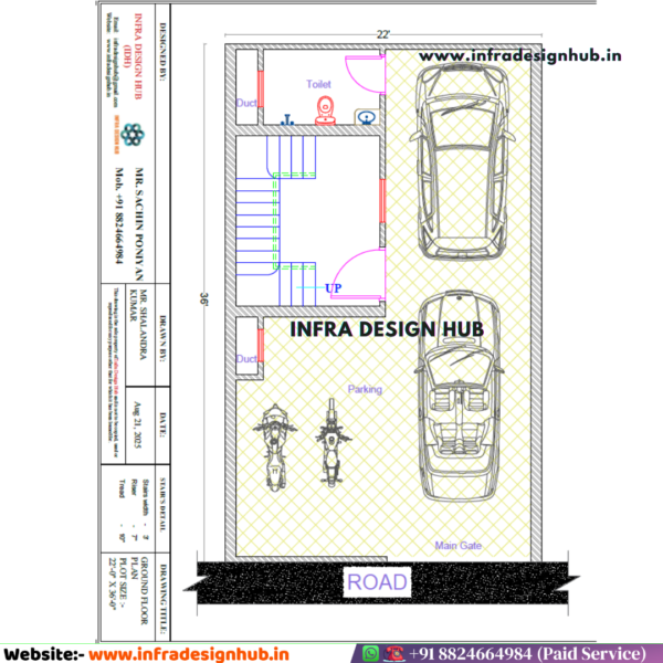 22x36 Sqft Floor Plan - (PDF + CAD)
