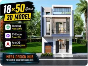 18x50 House 3D Model