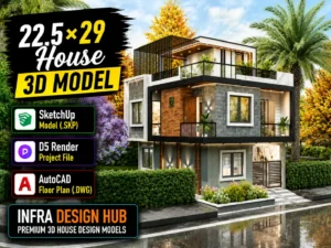 22.5x29 House 3D Model