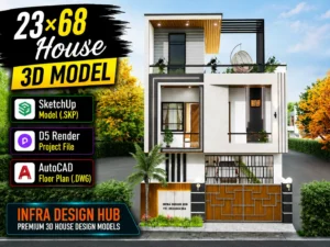 23x68 House 3D Model
