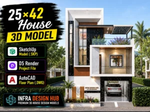 25x42 House 3D Model